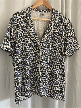 Hanna Anderson Classic Short Sleeve Pajama Set in Black, White & Blue